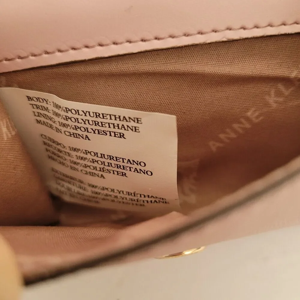 Anne Klein Small Mini Wallet Card Coin Holder Key Ring Compact‎ Light Blush Pink